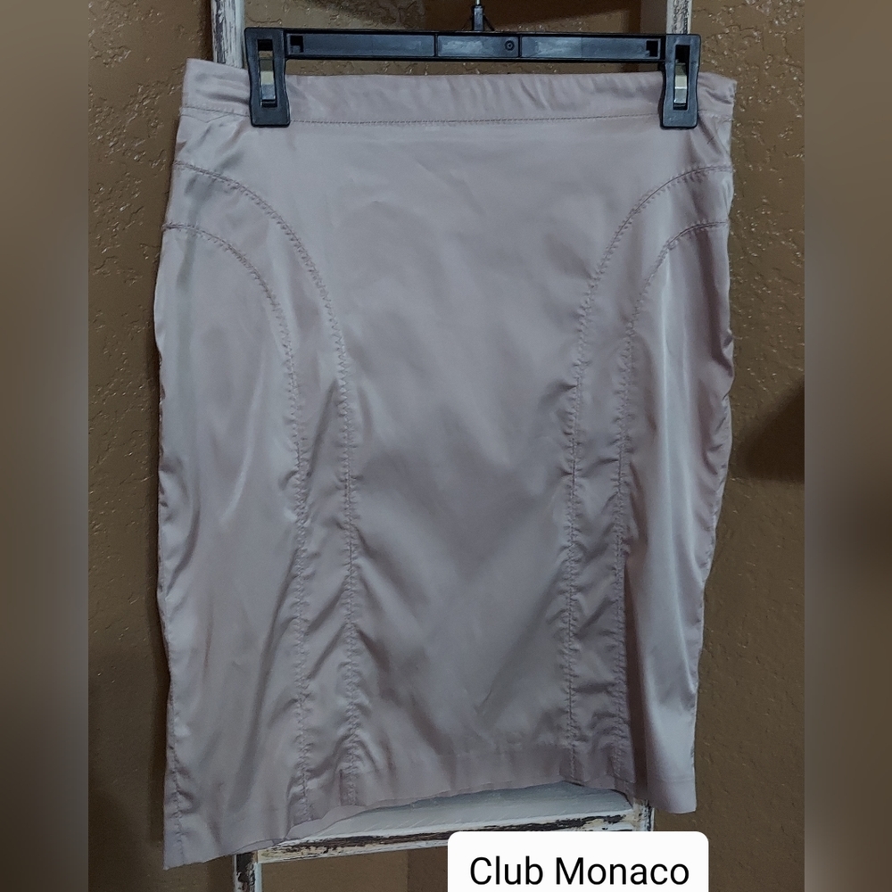 Club Monaco Fitted Pink Pencil Knee Length Skirt Size 2 VINTAGE 90's 00's Style